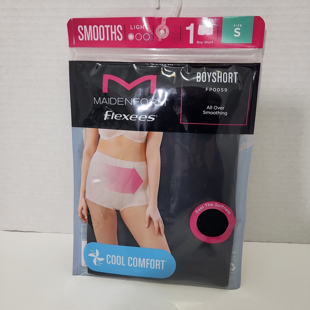 Maidenform Flexees Shapewear All Over Smoothing Boyshorts‎ Women's Size S Black